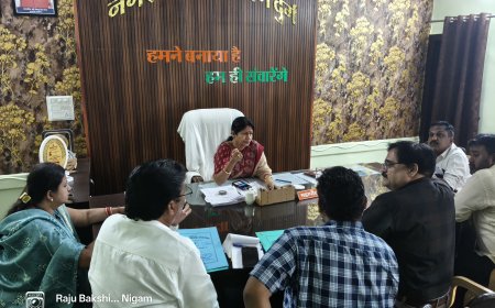 महापौर अलका बाघमार ने ली जल विभाग की अधिकारियो की बैठक...